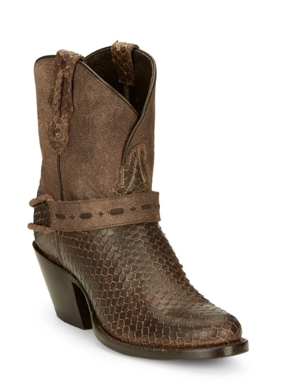Tony Lama Espresso Bernadette Western Boots Size 7 Round Toe